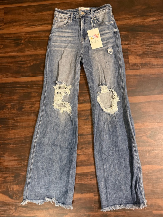 Freckled Poppy Denim - Freckled Poppy Risen Distressed Flare Bottom Jeans NWT!